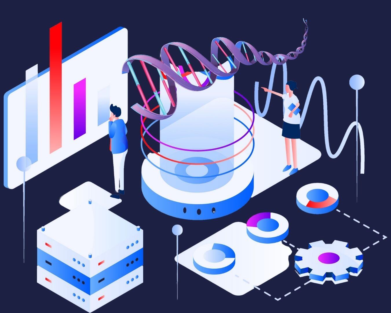 DNA and Charts Graphic